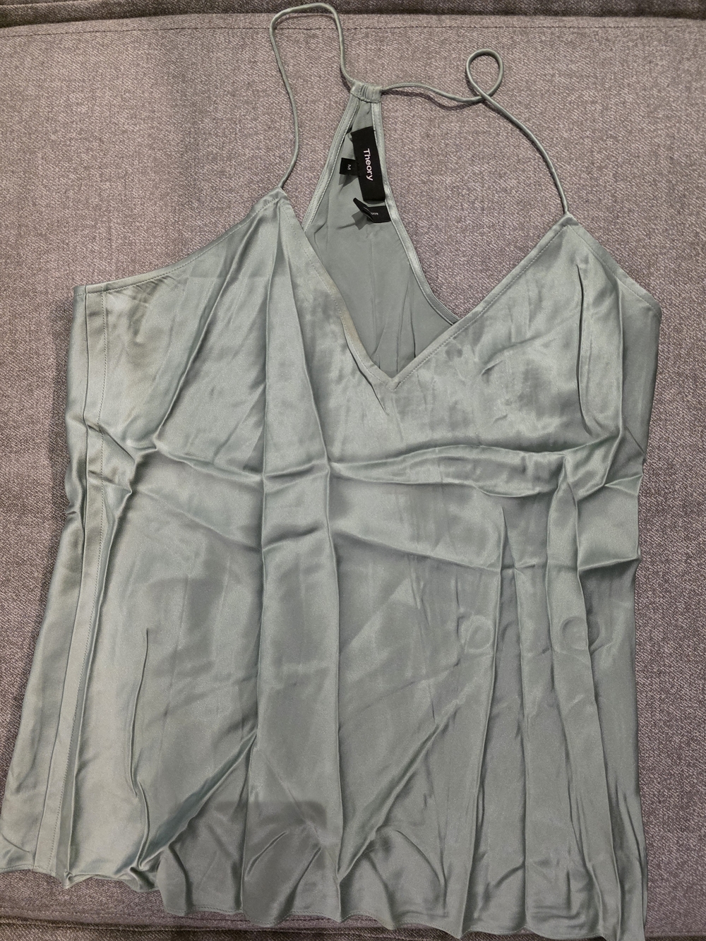 Theory Silk Camisole in Light Sage Green